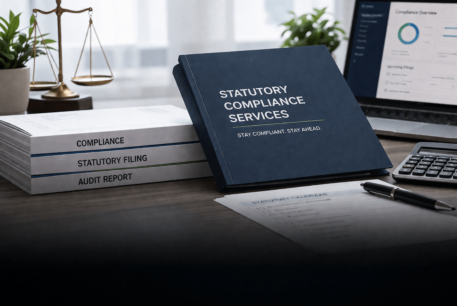 Business compliance documents and audit reports for statutory and legal requirements